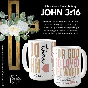 John 3:16 Bible Verse Keramik Tasse