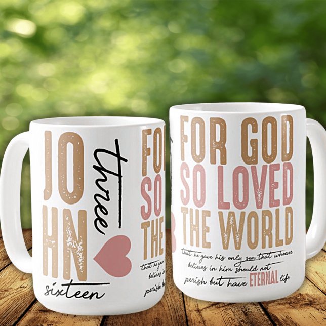 John 3:16 Bible Verse Keramik Tasse (Von Creator hochgeladen)