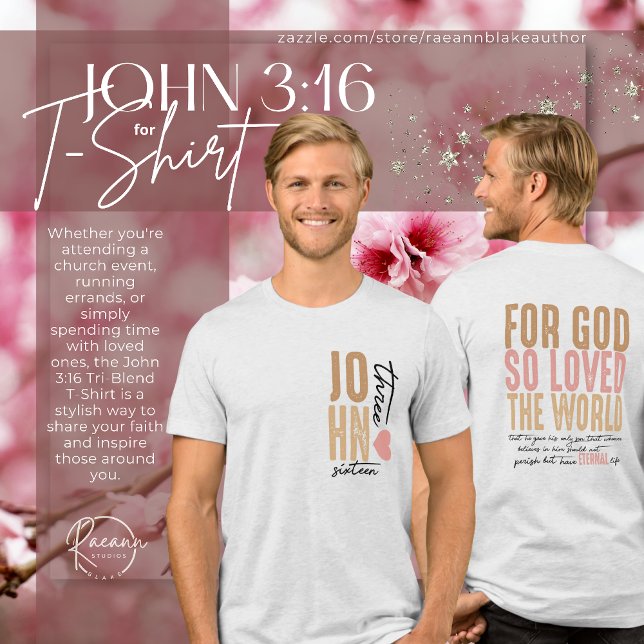John 3:16 Bible Verse Tri-Blend-Shirt Tri-Blend Shirt (Von Creator hochgeladen)