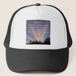 John 3:16 Bible Verse Trucker Hat Truckerkappe
