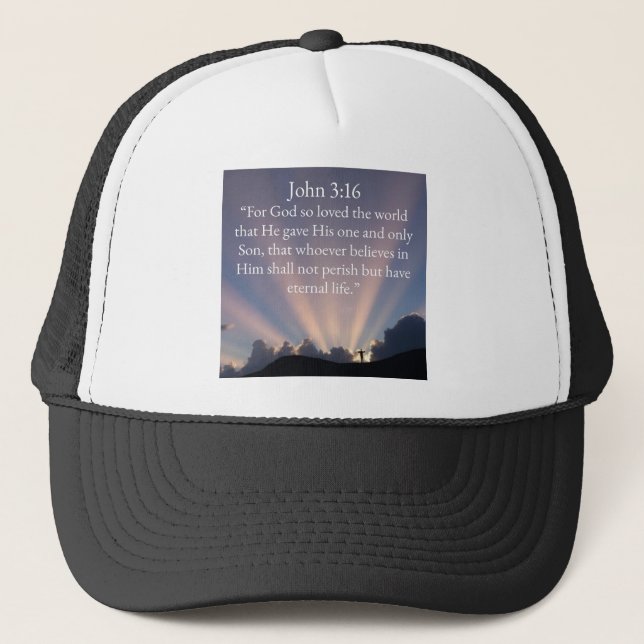 John 3:16 Bible Verse Trucker Hat Truckerkappe (Vorderseite)