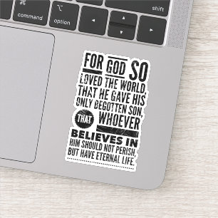 John 3:16 Bible Verse Vinyl Sticker