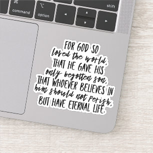 John 3:16 Bible Verse Vinyl Sticker