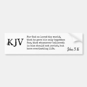 John 3:16 Bible Zitat - Kann individuell angepasst Autoaufkleber