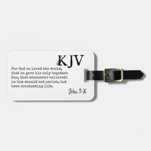 John 3:16 Bible Zitat - Kann individuell angepasst Gepäckanhänger