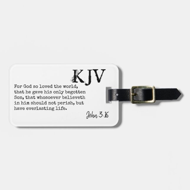 John 3:16 Bible Zitat - Kann individuell angepasst Gepäckanhänger (Vorderseite horizontal)