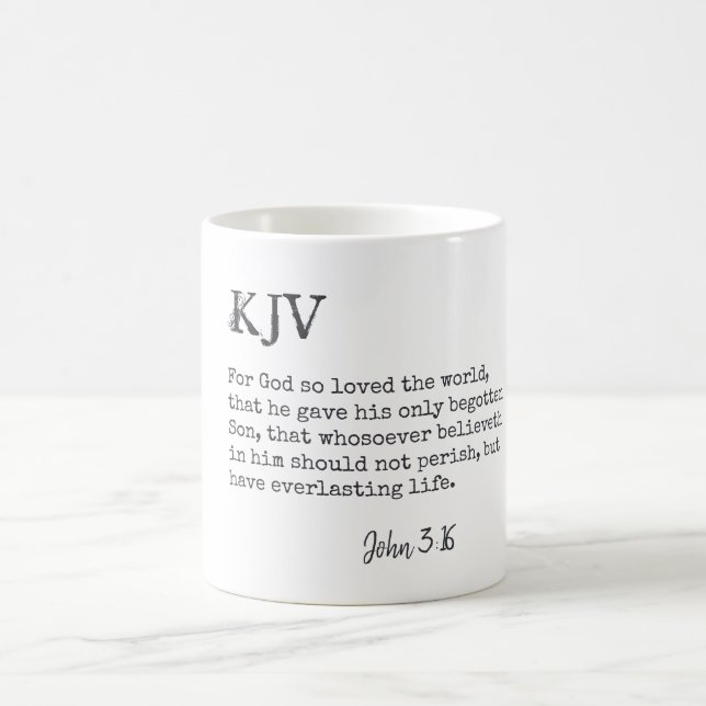 John 3:16 Bible Zitat - Kann individuell angepasst Kaffeetasse (Mittel)