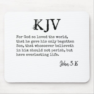 John 3:16 Bible Zitat - Kann individuell angepasst Mousepad