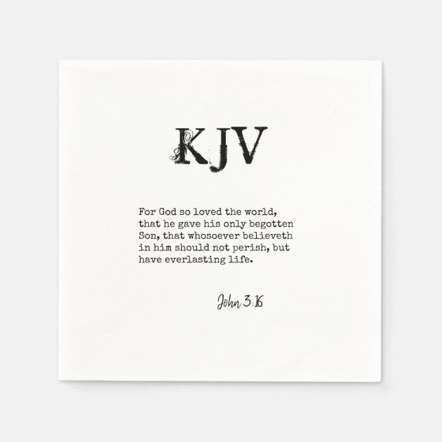 John 3:16 Bible Zitat - Kann individuell angepasst Serviette (Vorderseite)