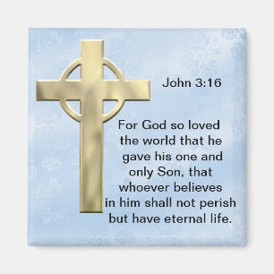 John 3:16 (blau) magnet