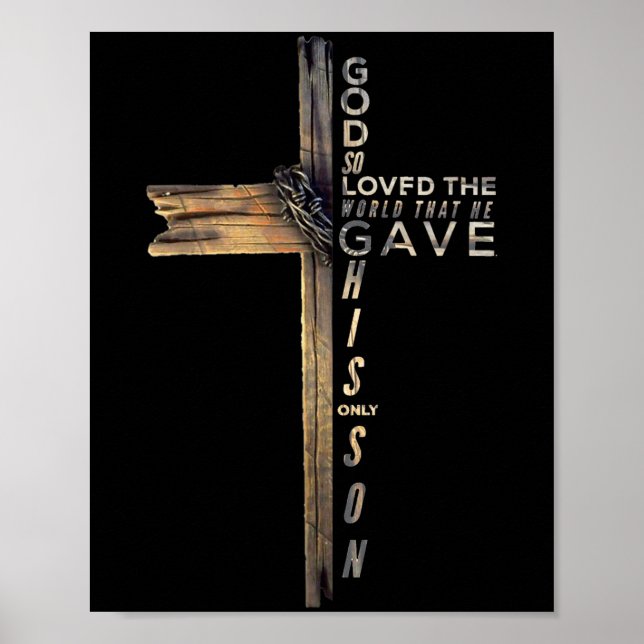 John 3_16 Christlich Cross Bible Poster (Vorne)
