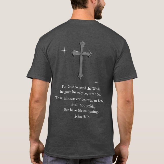 John 3:16 Christlich  T-Shirt (Rückseite)