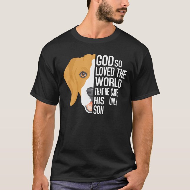 John 3 16 Christliche Beagles Männer Frauen Kinder T-Shirt (Vorderseite)