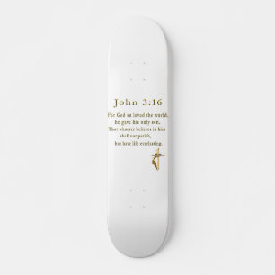 John 3:16 christliche Geschenke Skateboard