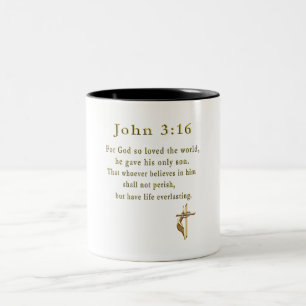 John 3:16 christliche Geschenke Zweifarbige Tasse