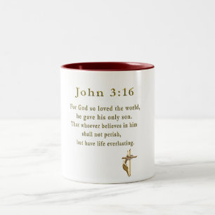 John 3:16 christliche Geschenke Zweifarbige Tasse