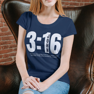 John 3:16 Christlicher Bibelverse der Solid Navy Tri-Blend Shirt
