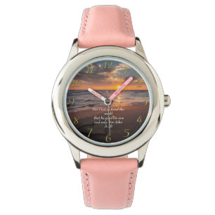 John 3:16 Christlicher Glaubenssaal mit Sonnenunte Armbanduhr