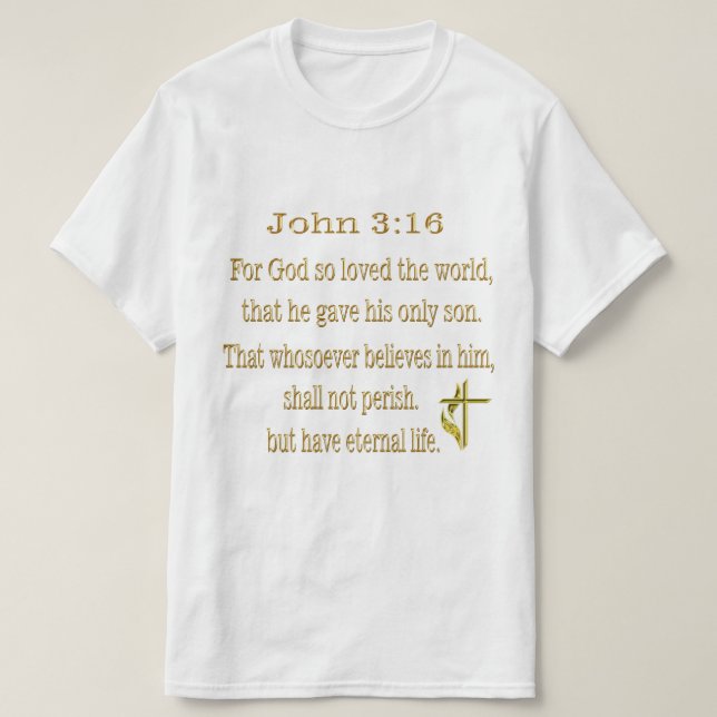 John 3:16 Christlicher T - Shirt (Design vorne)