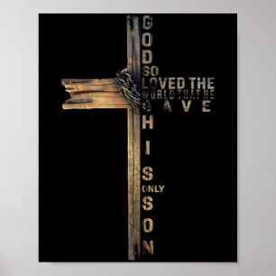 John 3_16 Christliches Kreuz Bibel-Shirt Christlic Poster