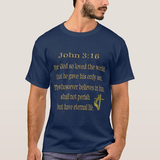 John 3:16 Christliches T-Shirt (Vorderseite)