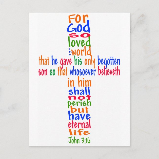 John 3:16 Cross Postkarte (Vorderseite)