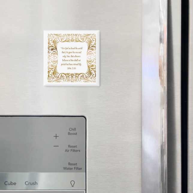 John 3:16 Denn Gott so geliebt | Elegante Weihnach Magnet (In Situ (Kühlschrank))