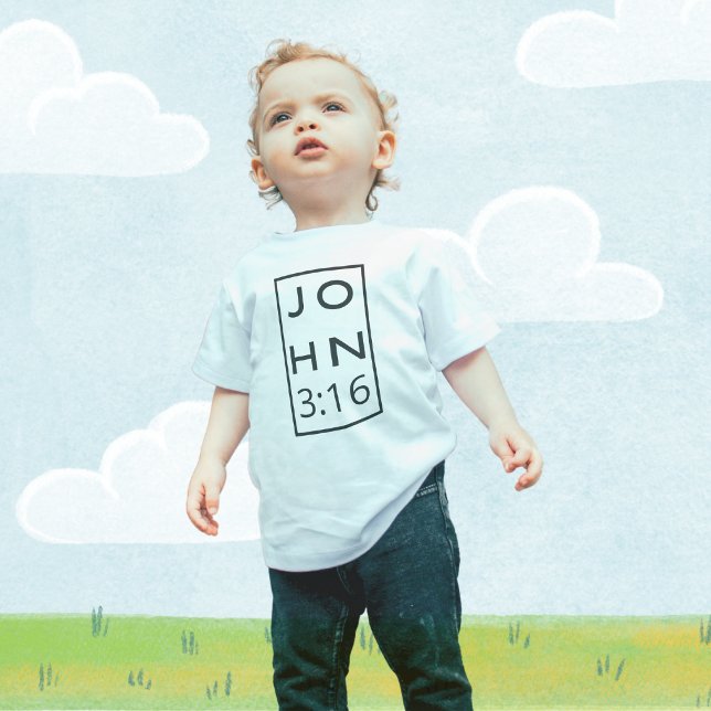John 3:16 Der berühmte Verse der Schrift Baby T-shirt (Von Creator hochgeladen)