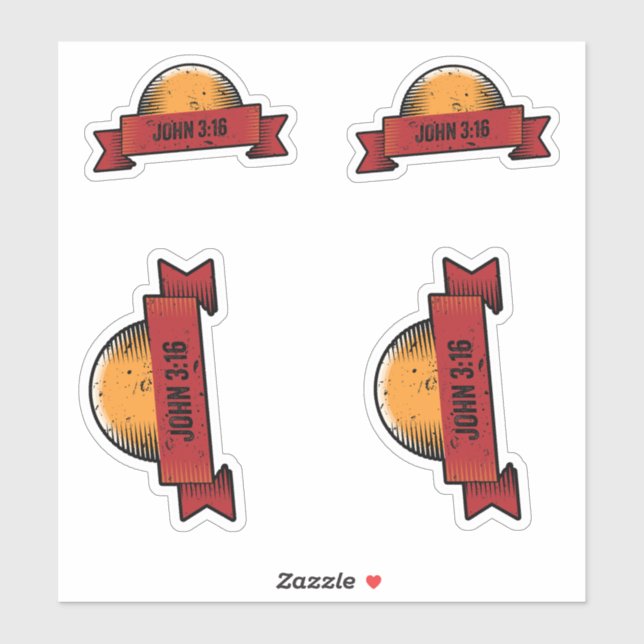 John 3:16 Design Custom-Cut Vinyl Sticker (Blatt)