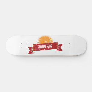John 3:16 Design Vintag Look Skateboard