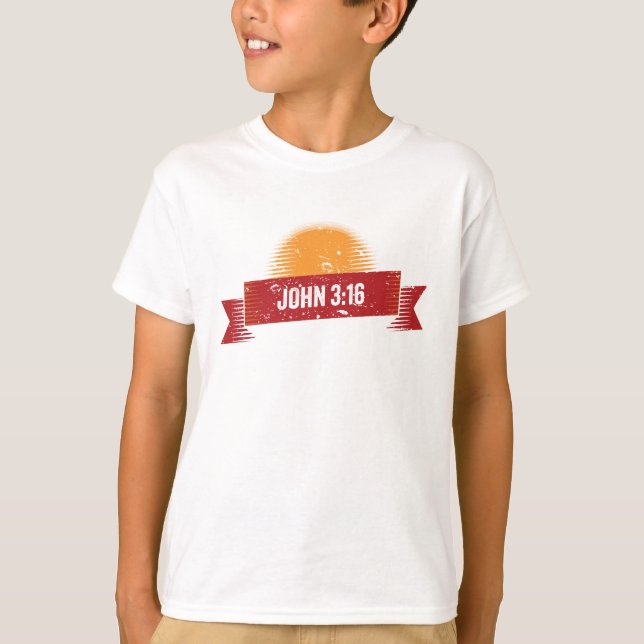 John 3:16 Design Vintag Look T-Shirt (Vorderseite)