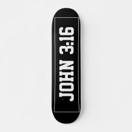 John 3:16 Einfache moderne Schwarz-Weiß-Christlich Skateboard