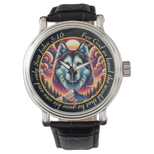 John 3:16 Einzelgolf-Uhr Gebirgsglaube Armbanduhr