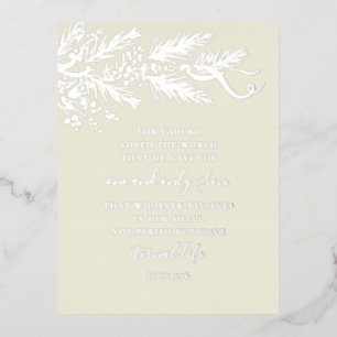John 3:16 Elegant Original Pine Christmas Folien Feiertagspostkarte