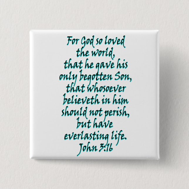 John 3:16 Englisch Button (Vorderseite)