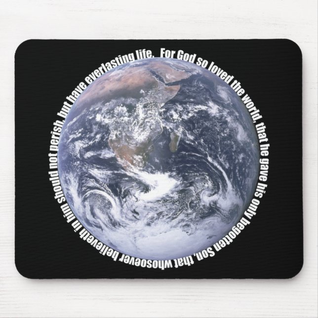 John-3:16 Erde christliches Mousepad (Vorne)