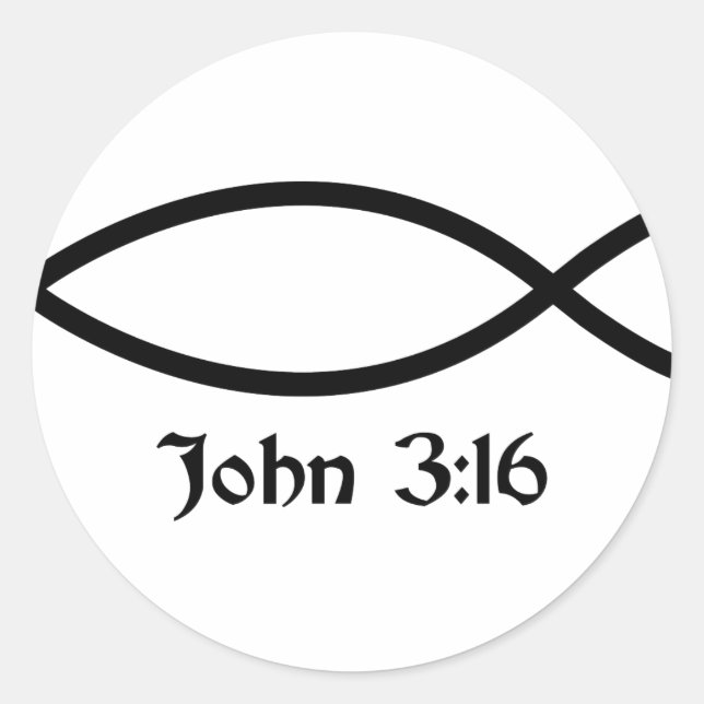 John-3:16 Fische Runder Aufkleber (Vorderseite)