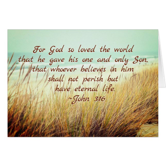 John 3:16 For God so loved the world, Bible Card (Vorderseite (Horizontal))