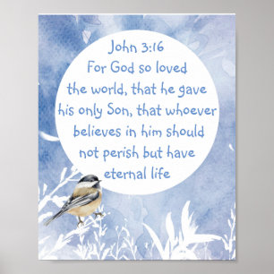 John 3:16 For God so loved the world Christmas   Poster