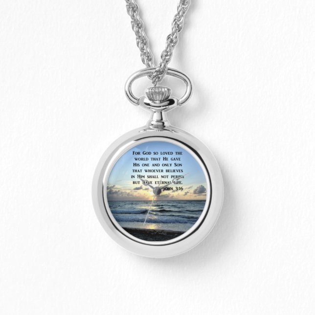 JOHN 3:16 FOTO "BLAUE SKIES" ARMBANDUHR (Vorderseite)