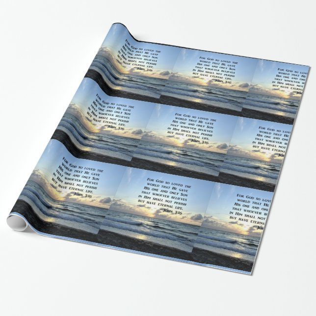 JOHN 3:16 FOTO "BLAUE SKIES" GESCHENKPAPIER (Ungerollt)