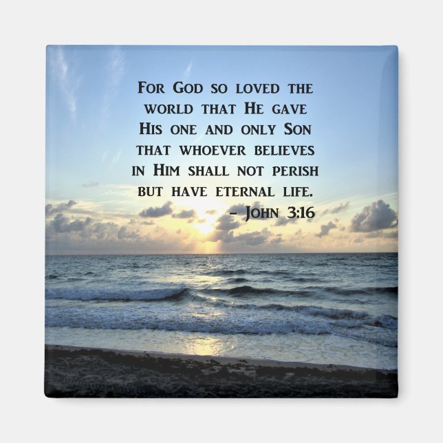 JOHN 3:16 FOTO "BLAUE SKIES" MAGNET (Vorne)