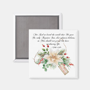 John 3:16 - Frohe Weihnachtsschrift Bloral Magnet