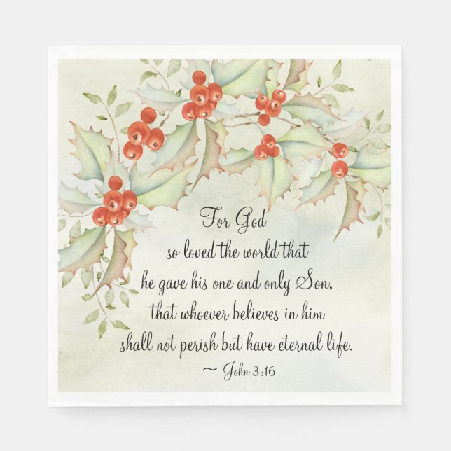 John 3:16 God so Loved the World Serviette (Vorderseite)