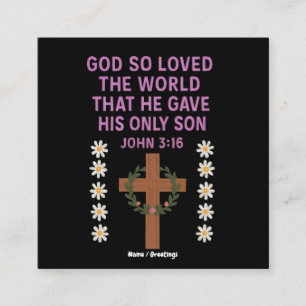 John 3:16 Gott gab seinem einzigen Sohn Christlich Quadratische Visitenkarte
