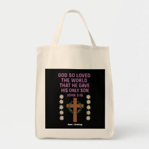 John 3:16 Gott gab seinem einzigen Sohn Christlich Tragetasche