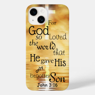 John 3 16 Gott liebte das World Bible Verse Case-Mate iPhone 14 Hülle