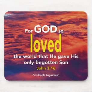 John 3:16 GOTT LIEBTE SO DIE WELT Personalisiert Mousepad
