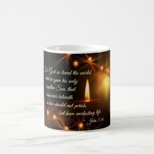 John 3:16 Gott so liebte die Welt, Schrift Candle Kaffeetasse