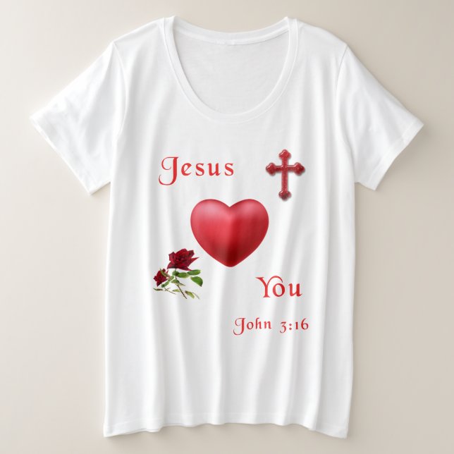John 3:16 große größe T-Shirt (Design vorne)